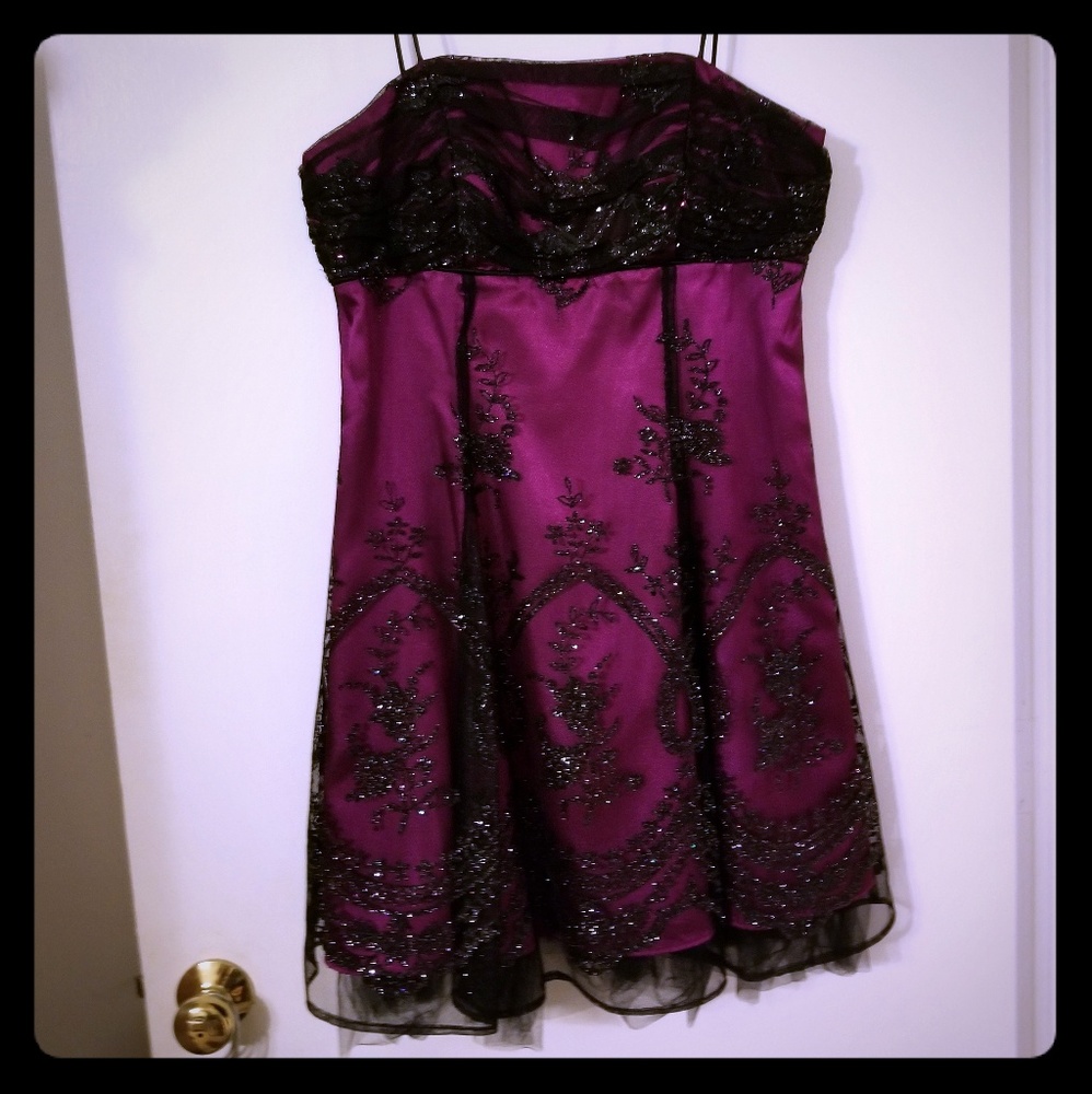 Sparkly Pink Dress w/ Open Lace-Up Back Homecoming